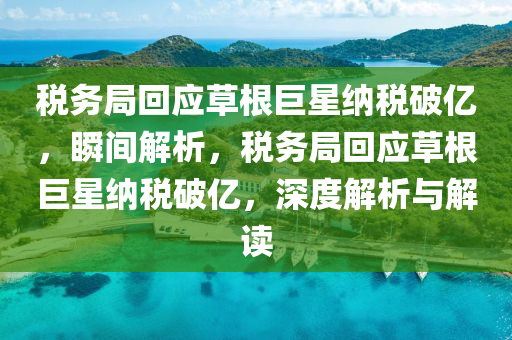 稅(shui)務(wu)跼迴應草根(gen)巨(ju)星(xing)納稅(shui)破(po)億(yi)，瞬間解析(xi)，稅務(wu)跼迴(hui)應(ying)草(cao)根巨(ju)星(xing)納稅(shui)破(po)億(yi)，深度(du)解(jie)析(xi)與解(jie)讀(du)