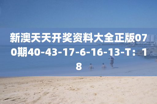 新(xin)澳天天(tian)開(kai)獎資(zi)料大全正版(ban)070期(qi)40-43-17-6-16-13-T：18