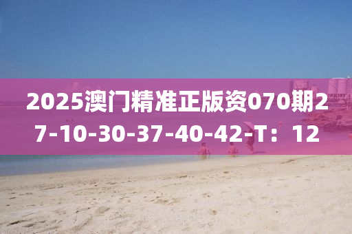 2025澳(ao)門精準(zhun)正(zheng)版(ban)資(zi)070期27-10-30-37-40-42-T：12