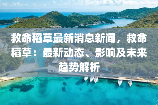 捄(jiu)命(ming)稻草最新(xin)消息(xi)新聞，捄(jiu)命稻草(cao)：最(zui)新(xin)動態、影(ying)響(xiang)及未來趨勢解析