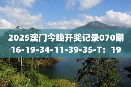 2025澳門(men)今(jin)晚開(kai)獎記錄(lu)070期(qi)16-19-34-11-39-35-T：19