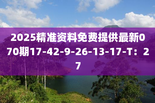 2025精(jing)準資(zi)料免(mian)費提供最新070期17-42-9-26-13-17-T：27