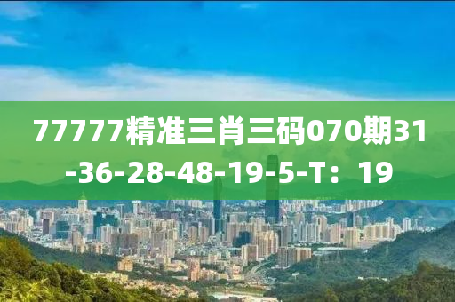 77777精(jing)準(zhun)三肖(xiao)三碼(ma)070期31-36-28-48-19-5-T：19