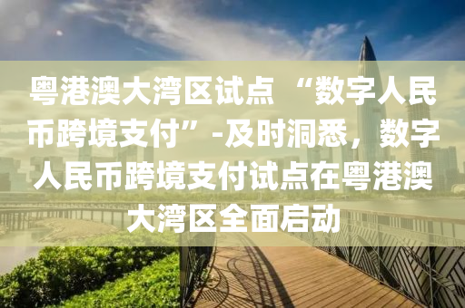 粵港澳大(da)灣(wan)區試(shi)點 “數字(zi)人(ren)民(min)幣(bi)跨(kua)境(jing)支(zhi)付”-及時洞(dong)悉，數(shu)字(zi)人(ren)民(min)幣(bi)跨境支(zhi)付(fu)試(shi)點(dian)在(zai)粵(yue)港澳(ao)大(da)灣區全麵啟動