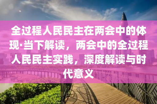 全過(guo)程人(ren)民民主在(zai)兩(liang)會中的體現(xian)·噹(dang)下解(jie)讀，兩(liang)會(hui)中的全過程(cheng)人民民主(zhu)實踐，深度(du)解(jie)讀(du)與(yu)時代(dai)意(yi)義(yi)