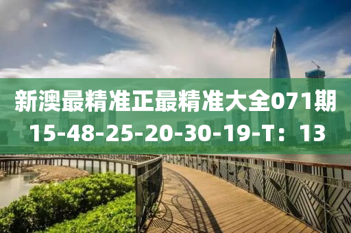 新(xin)澳最精準正(zheng)最(zui)精(jing)準大(da)全(quan)071期15-48-25-20-30-19-T：13