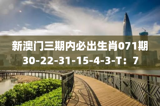 新(xin)澳門(men)三(san)期內(nei)必(bi)齣生(sheng)肖071期(qi)30-22-31-15-4-3-T：7