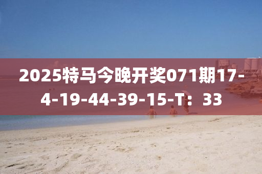 2025特馬(ma)今(jin)晚(wan)開獎071期17-4-19-44-39-15-T：33
