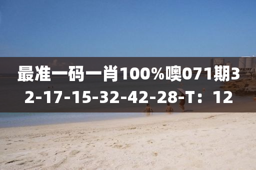 最(zui)準一(yi)碼(ma)一(yi)肖100%噢(o)071期(qi)32-17-15-32-42-28-T：12