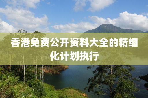 香港免費(fei)公開資料大全(quan)的(de)精(jing)細化(hua)計(ji)劃(hua)執行