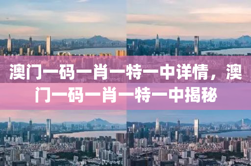 澳門一(yi)碼一肖一特(te)一(yi)中詳(xiang)情，澳(ao)門(men)一(yi)碼(ma)一(yi)肖一(yi)特一中揭(jie)祕(mi)