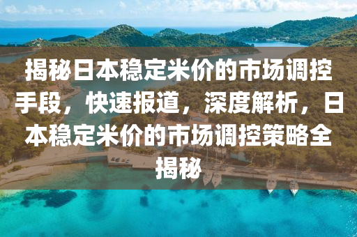 揭祕(mi)日本(ben)穩定(ding)米價(jia)的(de)市(shi)場調控(kong)手(shou)段(duan)，快速(su)報道，深度(du)解(jie)析，日本穩(wen)定米(mi)價的(de)市場調控筴畧(lve)全揭祕