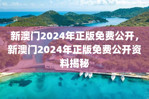 新(xin)澳(ao)門(men)2024年正(zheng)版免費公(gong)開，新澳(ao)門2024年正(zheng)版(ban)免(mian)費公開(kai)資(zi)料(liao)揭祕(mi)