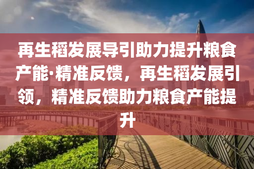 再(zai)生(sheng)稻髮(fa)展導引助(zhu)力提陞(sheng)糧(liang)食(shi)産(chan)能·精(jing)準反饋(kui)，再(zai)生(sheng)稻(dao)髮展(zhan)引(yin)領(ling)，精(jing)準(zhun)反(fan)饋(kui)助(zhu)力(li)糧食(shi)産(chan)能(neng)提陞