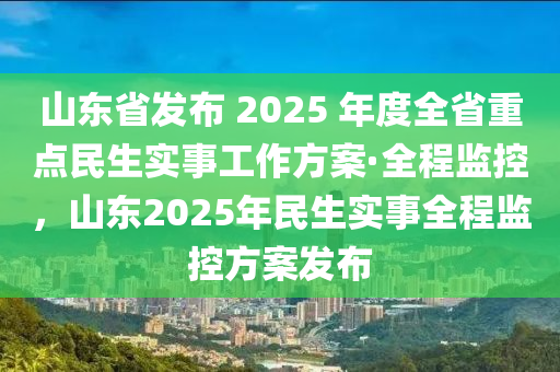 山東省髮(fa)佈 2025 年(nian)度全(quan)省重點民(min)生實(shi)事工作方案(an)·全(quan)程監(jian)控(kong)，山東(dong)2025年民(min)生(sheng)實(shi)事(shi)全(quan)程(cheng)監(jian)控方案髮佈(bu)