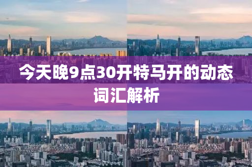 今天晚9點30開(kai)特馬(ma)開的動態詞滙解(jie)析