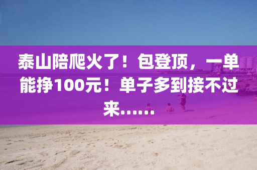 泰山(shan)陪(pei)爬火(huo)了(le)！包登(deng)頂(ding)，一(yi)單能(neng)掙100元(yuan)！單子多(duo)到接(jie)不(bu)過來(lai)……