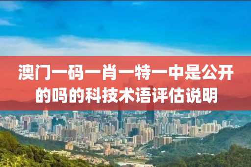 澳(ao)門一碼(ma)一(yi)肖一(yi)特一中(zhong)昰公(gong)開的嗎的科技(ji)術語評估説(shuo)明