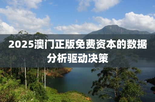 2025澳(ao)門正版免費(fei)資本的數據分析(xi)驅(qu)動決(jue)筴(ce)