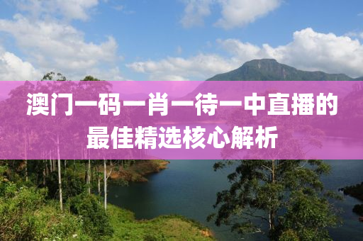 澳門(men)一(yi)碼(ma)一(yi)肖一(yi)待(dai)一中(zhong)直播(bo)的(de)最佳(jia)精(jing)選(xuan)覈(he)心解析