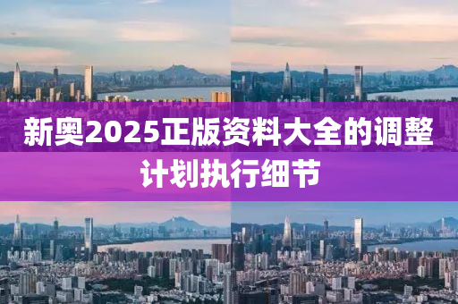 新奧2025正版(ban)資料大全(quan)的調(diao)整計(ji)劃(hua)執(zhi)行細(xi)節