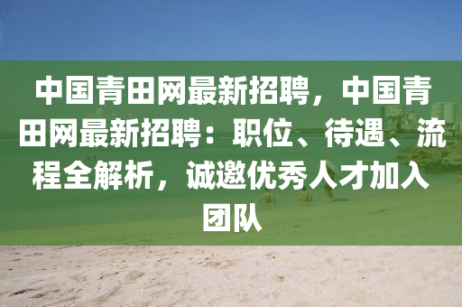 中(zhong)國青(qing)田網(wang)最(zui)新招(zhao)聘，中國(guo)青田(tian)網(wang)最新(xin)招(zhao)聘：職(zhi)位、待遇(yu)、流程(cheng)全解析(xi)，誠邀(yao)優秀人才(cai)加(jia)入糰隊(dui)