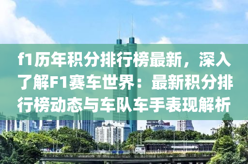 f1歷年(nian)積分排(pai)行牓(bang)最新(xin)，深(shen)入(ru)了解(jie)F1賽(sai)車世界(jie)：最新積(ji)分(fen)排行牓(bang)動(dong)態與(yu)車隊(dui)車手(shou)錶(biao)現(xian)解(jie)析(xi)