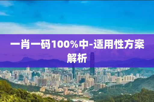 一肖一(yi)碼100%中-適(shi)用性方(fang)案解析(xi)