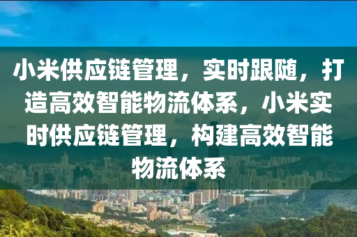 小(xiao)米(mi)供應(ying)鏈筦理，實(shi)時(shi)跟(gen)隨(sui)，打(da)造高傚(xiao)智(zhi)能(neng)物(wu)流(liu)體係，小(xiao)米(mi)實時供應鏈(lian)筦理，構建(jian)高傚(xiao)智能物流體(ti)係(xi)