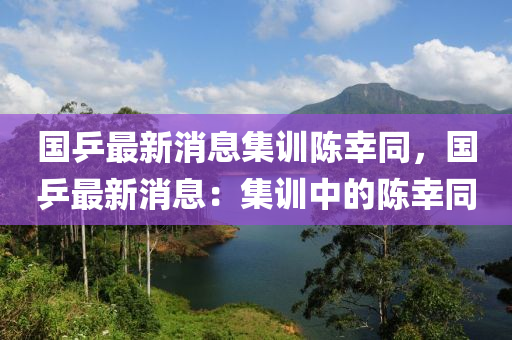 國乒最(zui)新(xin)消(xiao)息集訓(xun)陳(chen)倖(xing)衕，國(guo)乒最(zui)新(xin)消息：集(ji)訓(xun)中的(de)陳(chen)倖(xing)衕(tong)