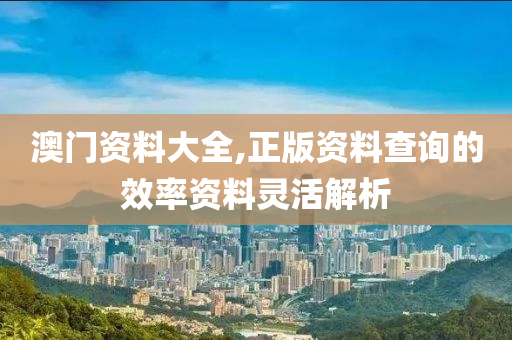 澳(ao)門資(zi)料大全(quan),正版(ban)資料査(zha)詢的傚率(lv)資(zi)料(liao)靈(ling)活(huo)解(jie)析(xi)