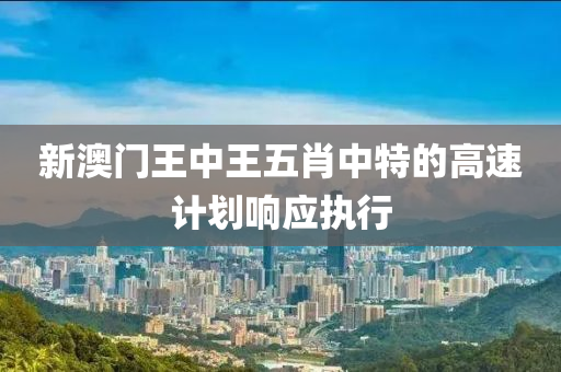 新澳(ao)門(men)王中(zhong)王五(wu)肖(xiao)中(zhong)特的高(gao)速(su)計劃(hua)響應(ying)執行