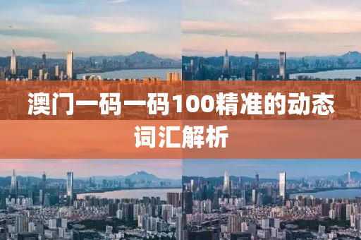 澳門(men)一碼一碼(ma)100精準的動(dong)態(tai)詞(ci)滙解析(xi)