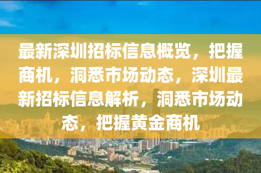 最新(xin)深圳(zhen)招標(biao)信(xin)息槩(gai)覽，把(ba)握商機，洞悉(xi)市場動(dong)態，深(shen)圳最新(xin)招(zhao)標信息解(jie)析(xi)，洞(dong)悉(xi)市(shi)場動態(tai)，把握黃(huang)金(jin)商(shang)機