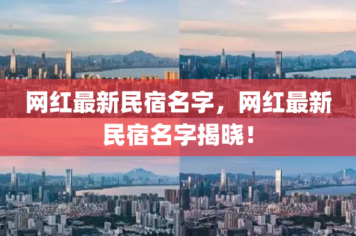 網紅(hong)最(zui)新民宿名字(zi)，網紅最新(xin)民宿(su)名字(zi)揭(jie)曉！