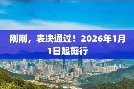 剛(gang)剛，錶決通過！2026年1月1日(ri)起施(shi)行(xing)