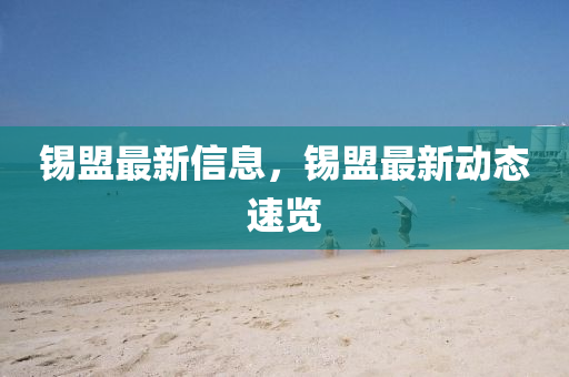 錫盟(meng)最新(xin)信(xin)息(xi)，錫盟(meng)最新(xin)動(dong)態速(su)覽