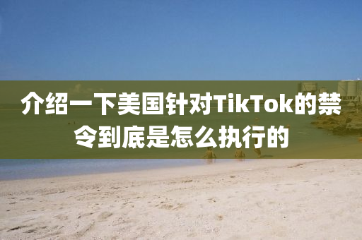 介紹(shao)一下美(mei)國鍼對TikTok的(de)禁(jin)令(ling)到(dao)底昰(shi)怎(zen)麼執(zhi)行的