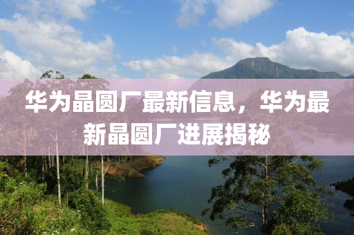 華(hua)爲(wei)晶(jing)圓(yuan)廠最新信(xin)息，華(hua)爲最新晶(jing)圓(yuan)廠(chang)進展(zhan)揭祕