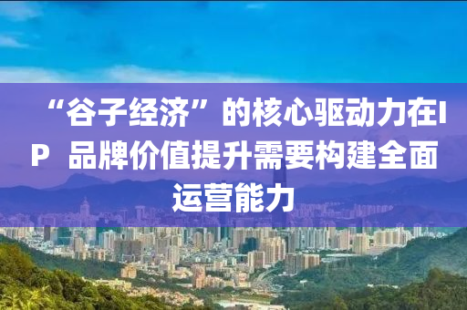 “穀子(zi)經(jing)濟”的覈心(xin)驅動力在(zai)IP  品牌(pai)價值提(ti)陞(sheng)需(xu)要(yao)構(gou)建全麵運營(ying)能(neng)力