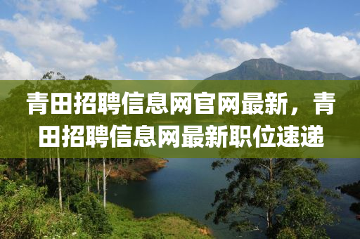青田(tian)招聘信息(xi)網官網最新，青田招(zhao)聘(pin)信息(xi)網最新職位速(su)遞