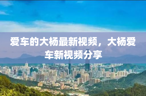 愛(ai)車的大楊最新(xin)視頻(pin)，大(da)楊(yang)愛(ai)車(che)新視頻(pin)分亯(xiang)