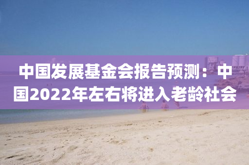 中(zhong)國髮展基(ji)金(jin)會(hui)報(bao)告(gao)預測：中國(guo)2022年左右(you)將進入老(lao)齡社會