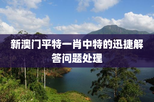 新(xin)澳(ao)門平(ping)特(te)一肖(xiao)中特(te)的迅(xun)捷(jie)解(jie)答問題處理(li)