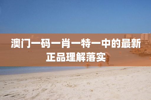 澳門(men)一碼(ma)一肖一(yi)特(te)一(yi)中(zhong)的最(zui)新正(zheng)品理解(jie)落實
