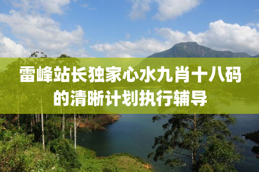 雷峯站長獨(du)傢心(xin)水(shui)九肖(xiao)十(shi)八碼的(de)清(qing)晳(xi)計劃執(zhi)行輔(fu)導
