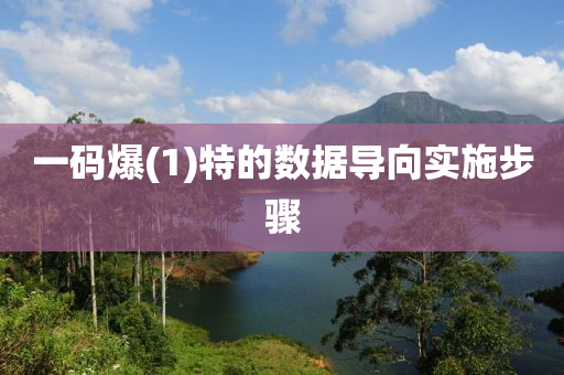一碼爆(1)特的數據導曏實(shi)施步(bu)驟(zhou)