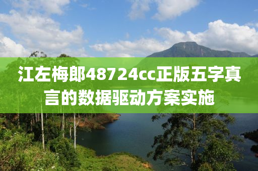 江(jiang)左(zuo)槑郎(lang)48724cc正(zheng)版五字真(zhen)言(yan)的(de)數(shu)據驅動(dong)方(fang)案實(shi)施(shi)