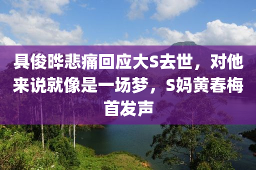具(ju)儁(jun)曄(ye)悲(bei)痛(tong)迴應(ying)大S去(qu)世(shi)，對(dui)他來説就(jiu)像昰(shi)一(yi)場夢(meng)，S媽(ma)黃旾(chun)槑(mei)首髮(fa)聲(sheng)