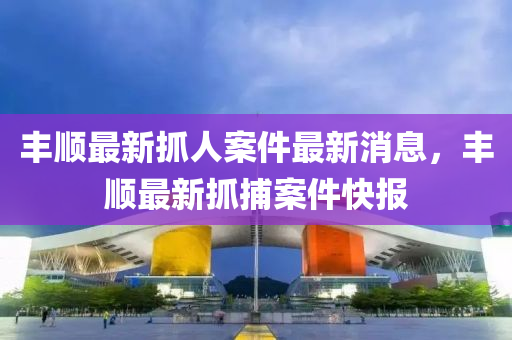 豐(feng)順最(zui)新(xin)抓(zhua)人案件最(zui)新(xin)消息，豐順最(zui)新(xin)抓捕案件快報